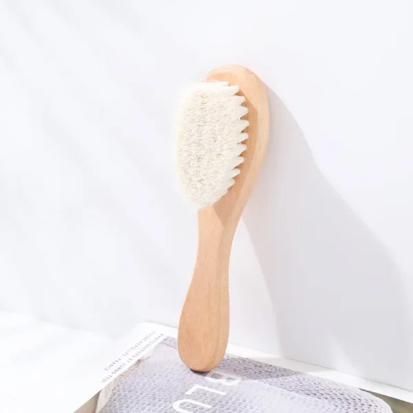 2pcs Baby Care Hair Brush Beech Soft Wool Wood Comb Newborn Massager Comb Baby Shower And Gift Baby Sleeping Soothing Bedding - AliExpress 1501 - Image 6