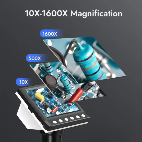 Hayve 4.3'' Digital Microscope 1600X USB Microscope 1080p Soldering Microscope with 8 LEDs Compatible with Windows/Mac OS (DM7) - AliExpress 1420 - Image 3