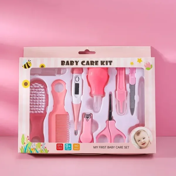 10PCS/Set Baby Health Care Kit Kids Nail Hair Health Care Thermometer Grooming Brush Clipper Teether Toothbrush Baby Essentials - AliExpress 1501 - Color : Pink-B style